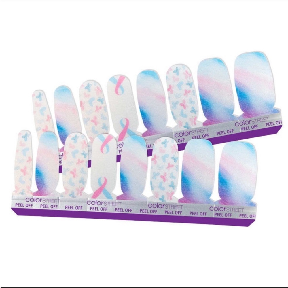 *Retired* Color Street: Never Forgotten | Awareness Set Pastel Pink Blue Pastel - Picture 9 of 9